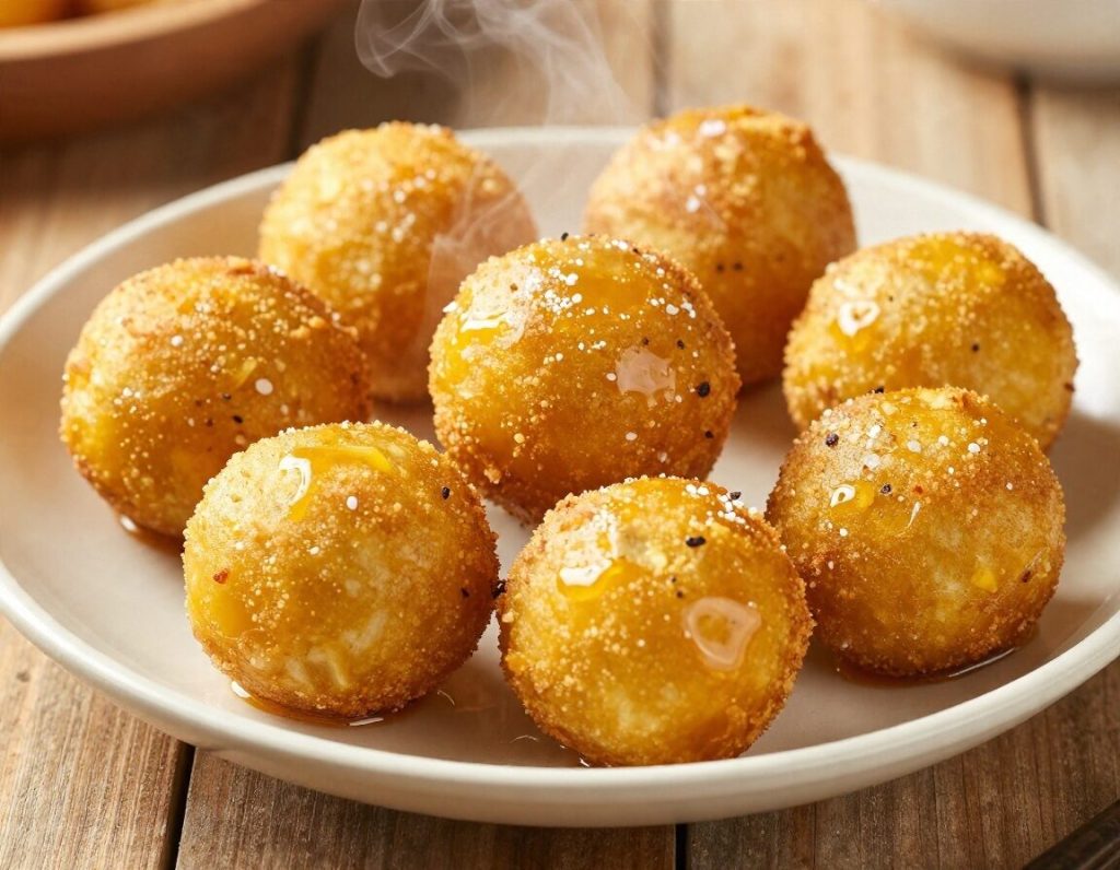 Photo culinaire de acras de giraumon et malanga, cuisine guadeloupéenne