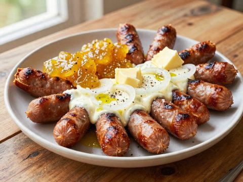 Photo culinaire de brick de boudin antillais avec sa confiture d'ananas, cuisine guadeloupéenne