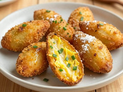 Photo culinaire de croquette de papate douce, cuisine guadeloupéenne