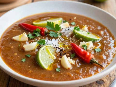 Photo culinaire de sauce enragée, cuisine guadeloupéenne